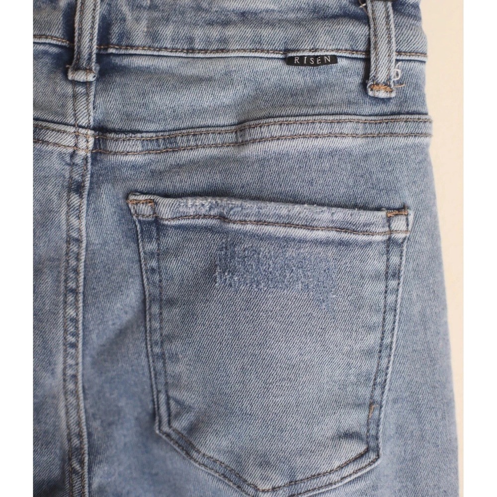 Freckled Poppy Risen Jeans Womens 3/26 High Rise Distressed Flare‎ Denim Light - Picture 6 of 9